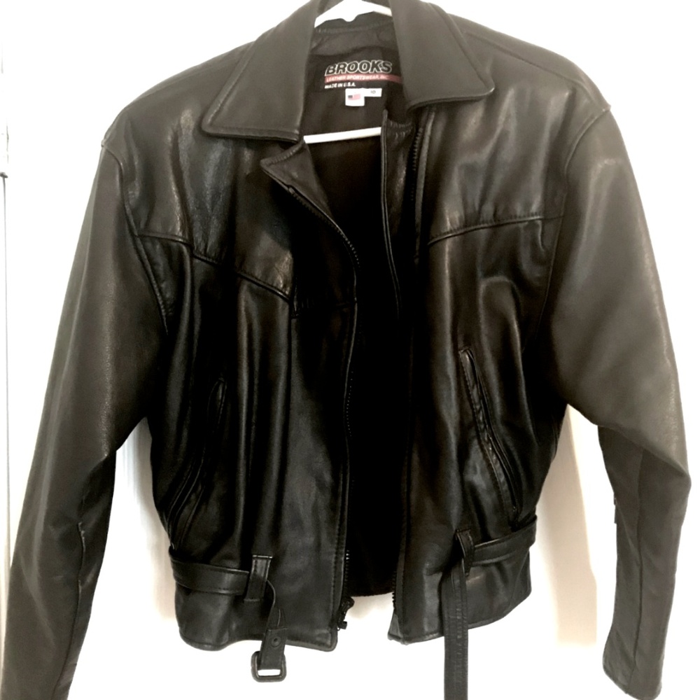 Vintage Brooks Leather Sportswear Full Zip 10P